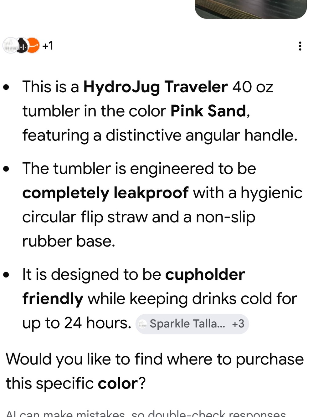 NEW HydroJug Traveler Pink Sand 40oz Insulated with Handle - Picture 9 of 9
